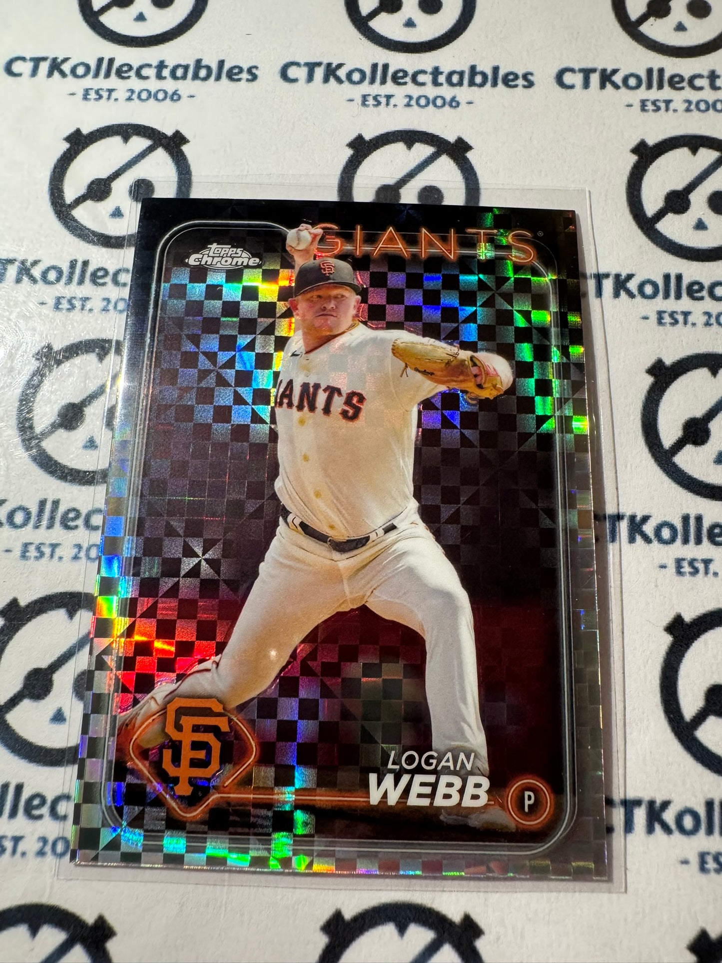 2024 Topps Chrome Baseball Logan Webb X-Fractor #168 Giants