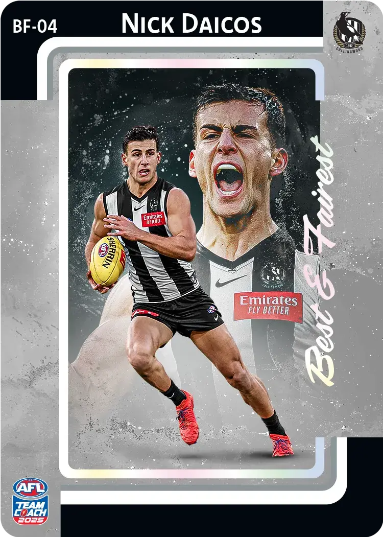 2025 AFL Teamcoach Nick Daicos Best & Fairest BF-04 Magpies