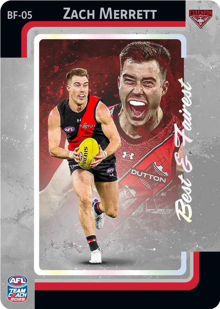 2025 AFL Teamcoach Zach Merrett Best & Fairest BF-05 Bombers