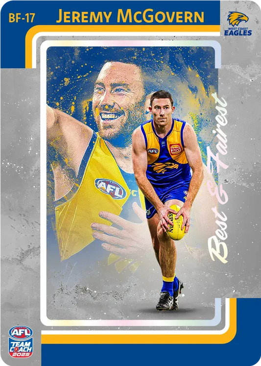 2025 AFL Teamcoach Jeremy Mcgovern Best & Fairest BF-17 Eagles
