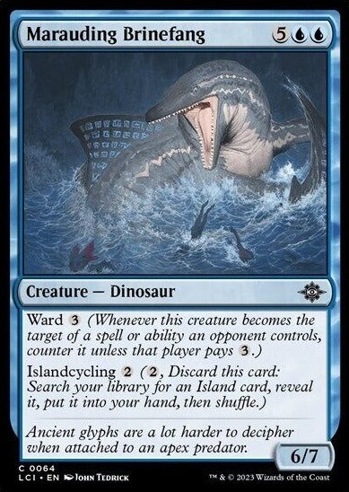 2023 MAGIC THE GATHERING THE LOST CAVERNS OF IXALAN - MARAUDING BRINEFANG - CREATURE - DINOSAUR CARD