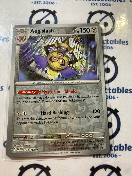 Aegislash Reverse Holo #134/182 2023 Scarlet & Violet Paradox Rift Pokémon TCG