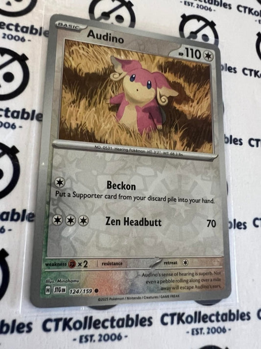 Audino Reverse Holo #124/159 Journey Together Pokemon Card TCG