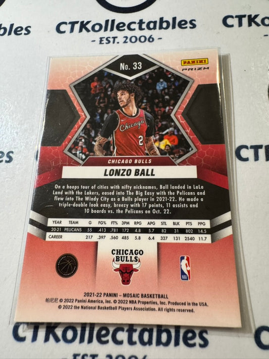 2021-22 Panini Nba Mosaic Lonzo Ball Green Prizm #33 Bulls