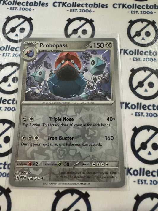Probopass Reverse Holo #146/197 2023 Obsidian Flames Pokemon Card
