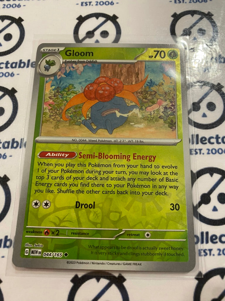 Gloom Reverse Holo #044/165 Scarlet & Violet 151 Pokemon Card