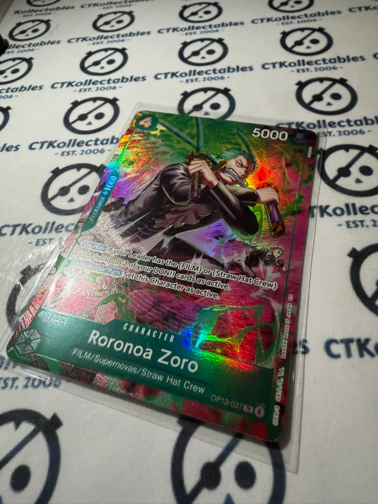 Roronoa Zoro (Treasure Rare) One Piece Adventure on Kami's Island # OP13-037 TR