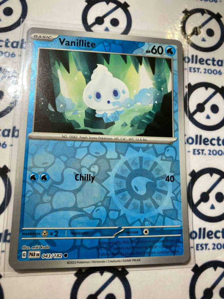 Vanillite Reverse Holo #043/182 2023 Scarlet & Violet Paradox Rift Pokémon