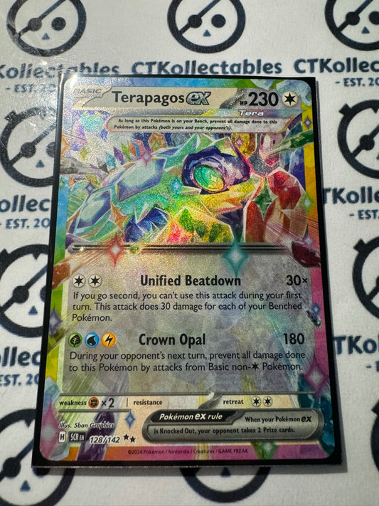 Terapagos EX Double Rare #128/142 Stellar Crown Scarlet & Violet Pokemon