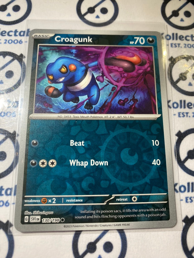 Croagunk Reverse Holo #130/198 2023 Scarlet & Violet Pokémon TCG