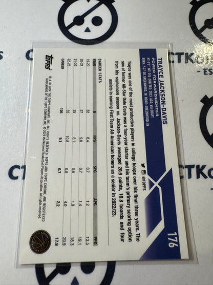 2023-24 Topps NBA Chrome Trayce Jackson-Davis Pink Rookie Refractor #176