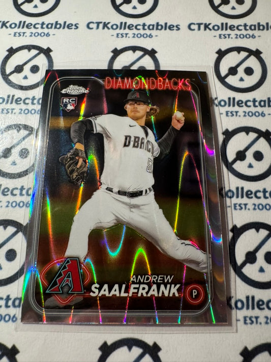 2024 Topps Chrome Baseball Andrew Saalfrank Raywave Rookie Refractor #178 RC