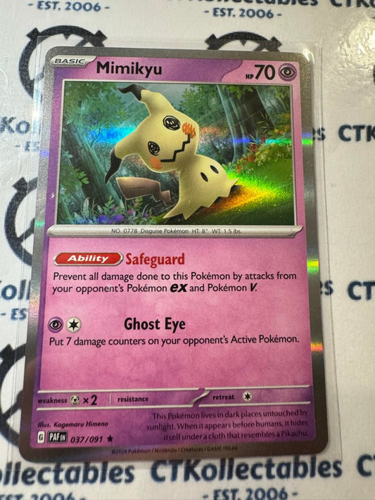 Mimikyu Holo Rare #037/091 2024 Paldean Fates Pokemon Card