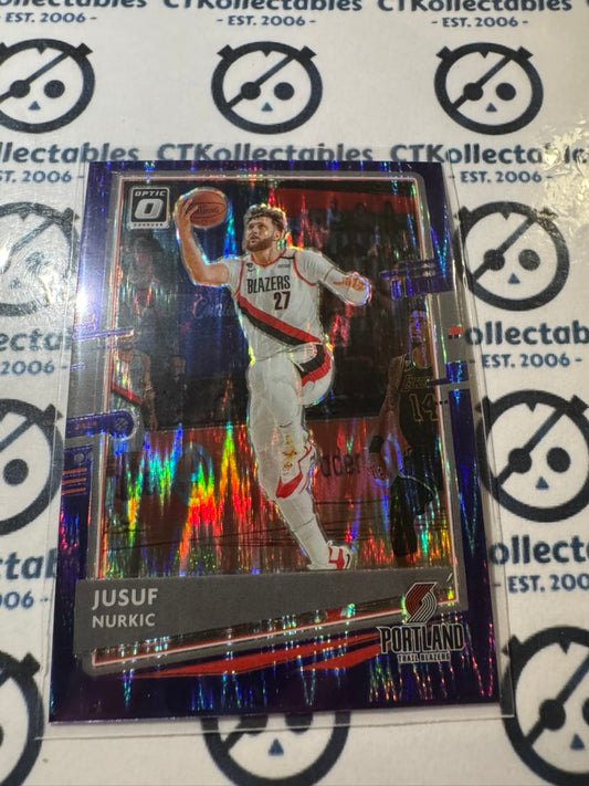 2020-21 NBA Donruss Optic Jusuf Nurkic Purple Shimmer Prizm #44 Portland