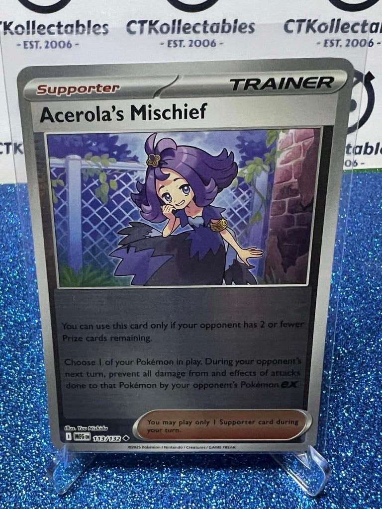 Acerola's Mischief Reverse Holo #113/132 Mega Evolution Pokemon