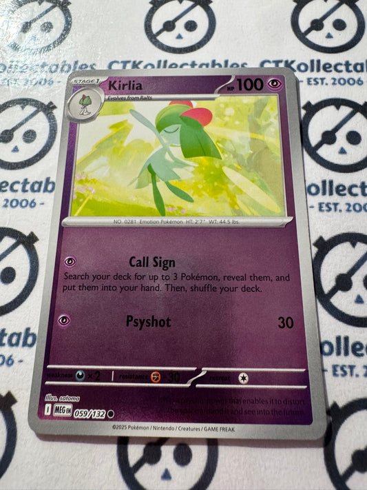 Kirlia Reverse Holo #059/132 Mega Evolution Pokemon