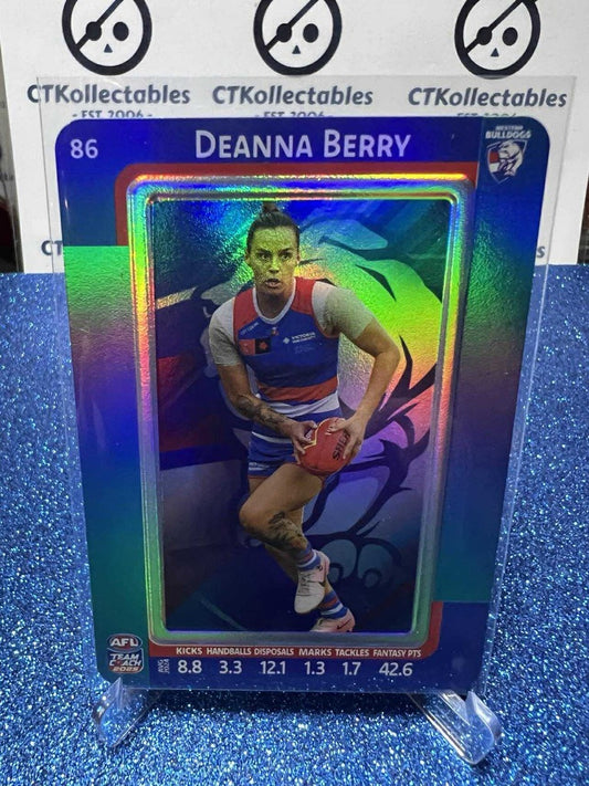 2025 AFLW TEAMCOACH DEANNA BERRY BLUE PARALLEL #86 BULLDOGS