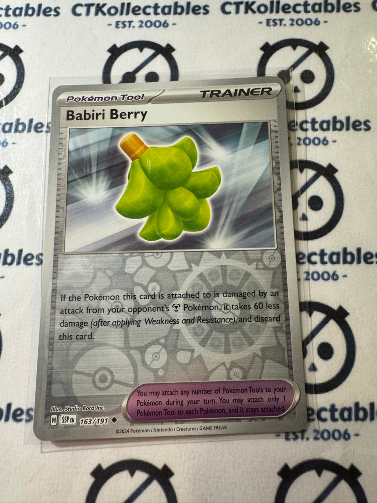 Babiri Berry Reverse Holo #163/191 Surging Sparks Pokémon TCG 2024