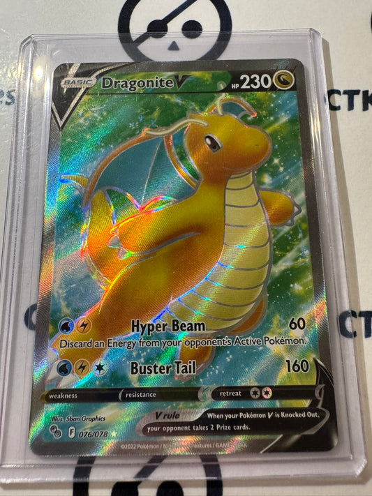 Dragonite V Full Art Ultra Rare #076/078 2022 Sword & Shield Pokemon Go