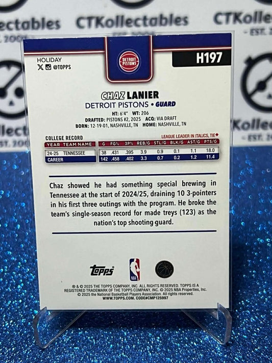 2025-26 Topps Holiday NBA #H197 Chaz Lanier Detroit Pistons RC