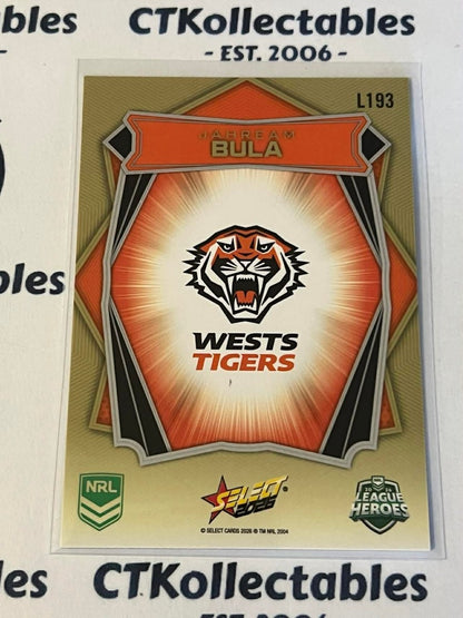 2026 Select NRL League Heroes Luminous Base #L193 Jahream Bula Tigers