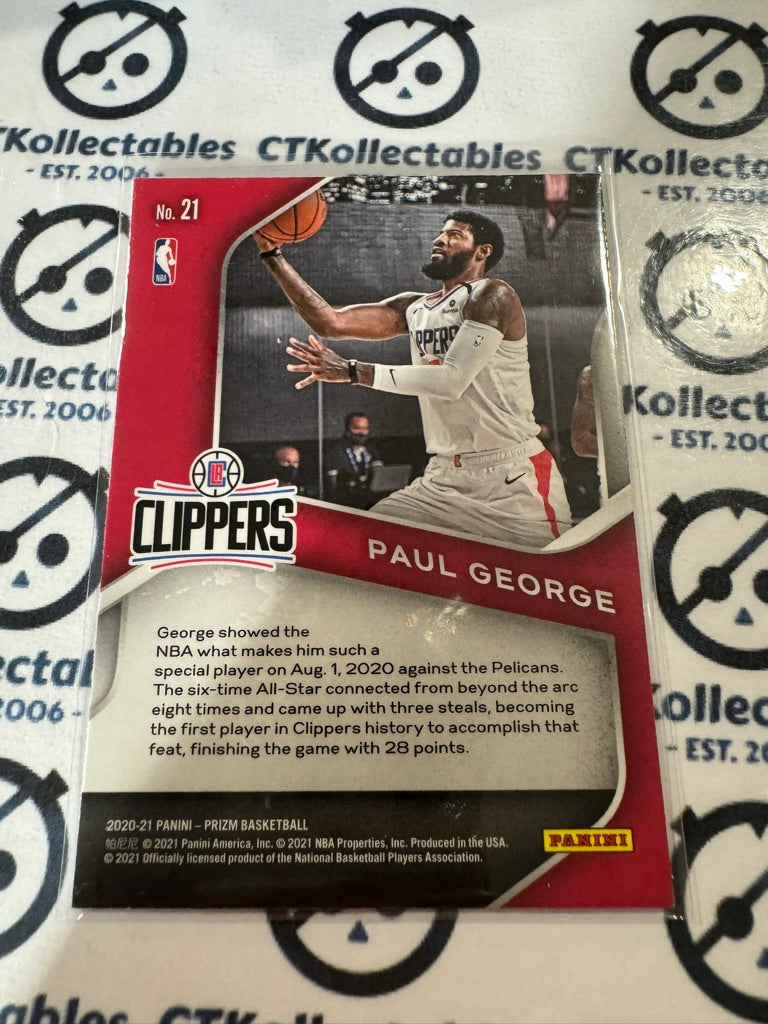 2020-21 NBA Panini Prizm Paul George Dominance #21 Clippers