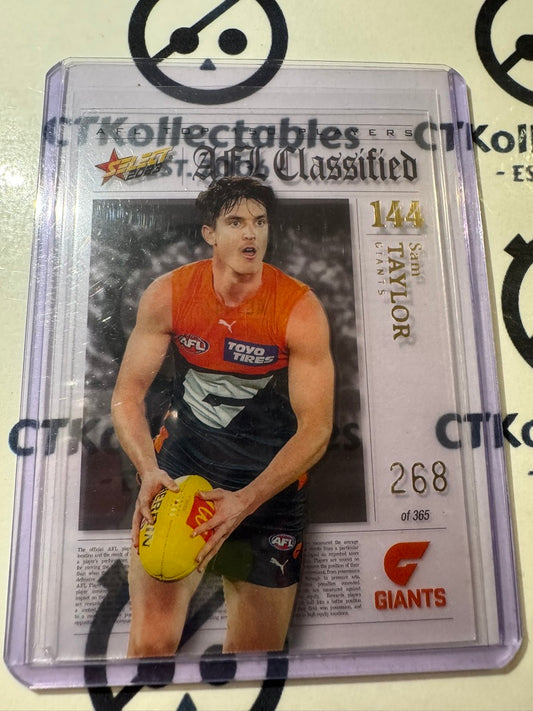 2023 AFL Footy Stars Sam Taylor AC144 Classified #268/365 Giants