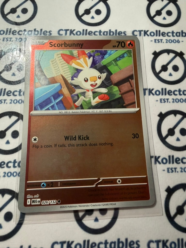 Scorbunny Reverse Holo Mega Evolution #026/132 Pokemon