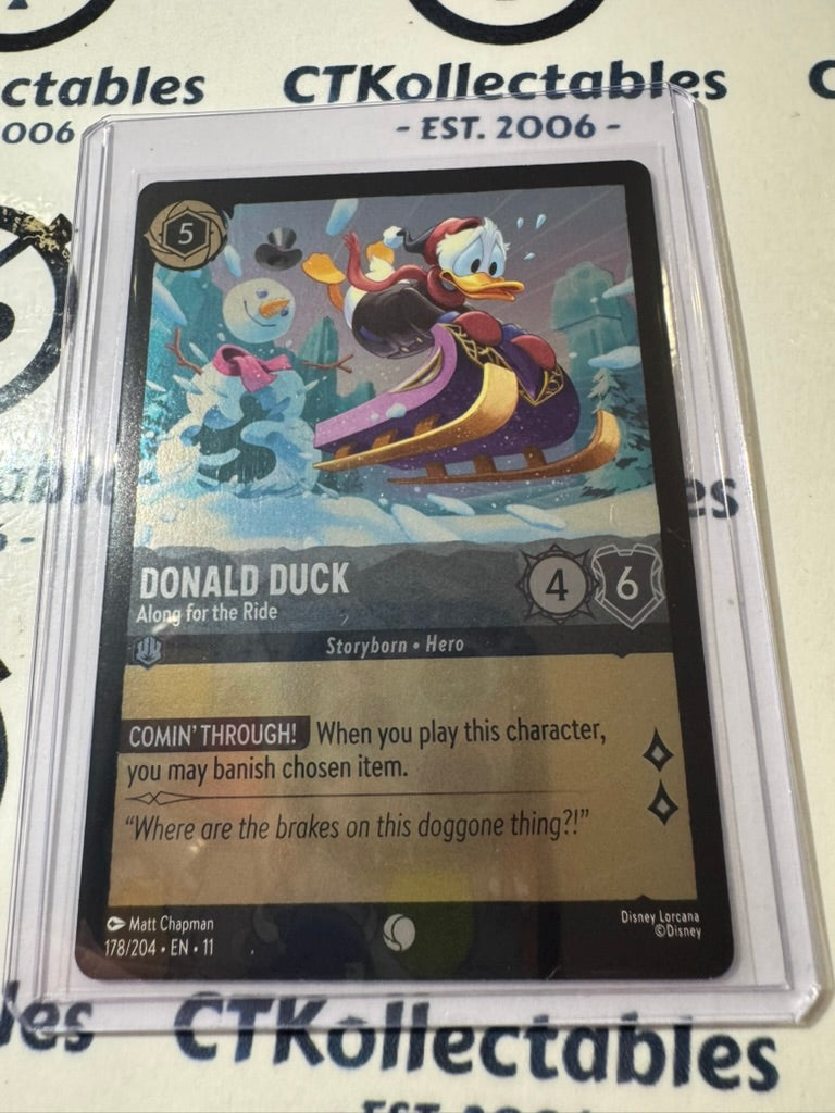 Disney Lorcana Winterspell 178/204 Donald Duck – Along for the Ride COLD FOIL C