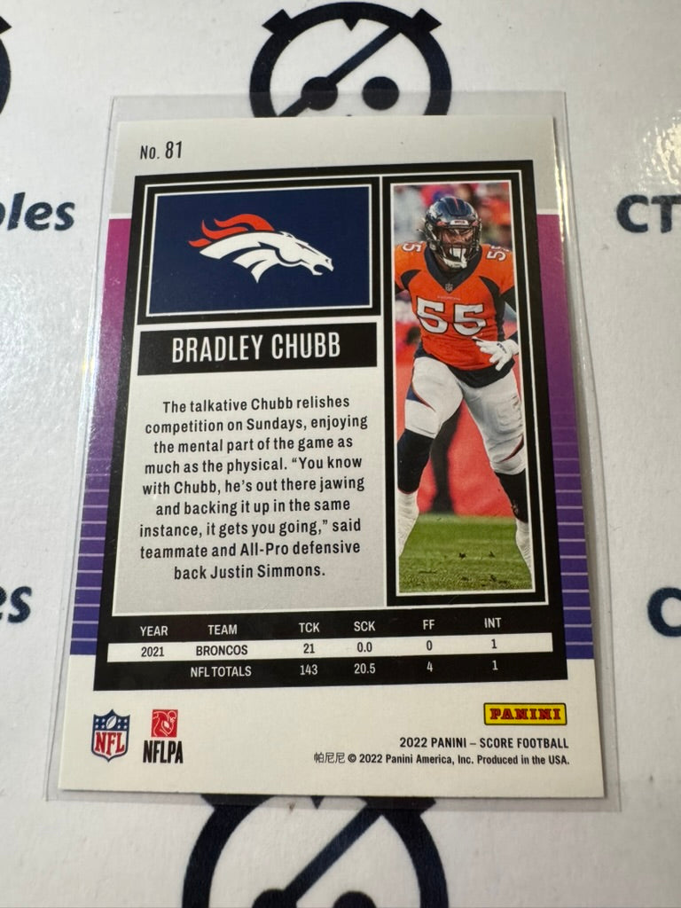 2022 NFL Panini Score Purple #81 Bradley Chubb Broncos