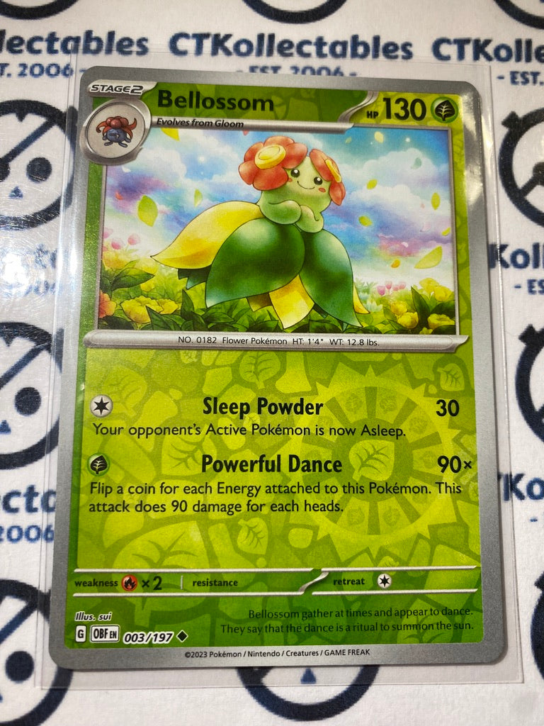 Bellossom Reverse Holo #003/197 2023 Obsidian Flames Pokemon Card