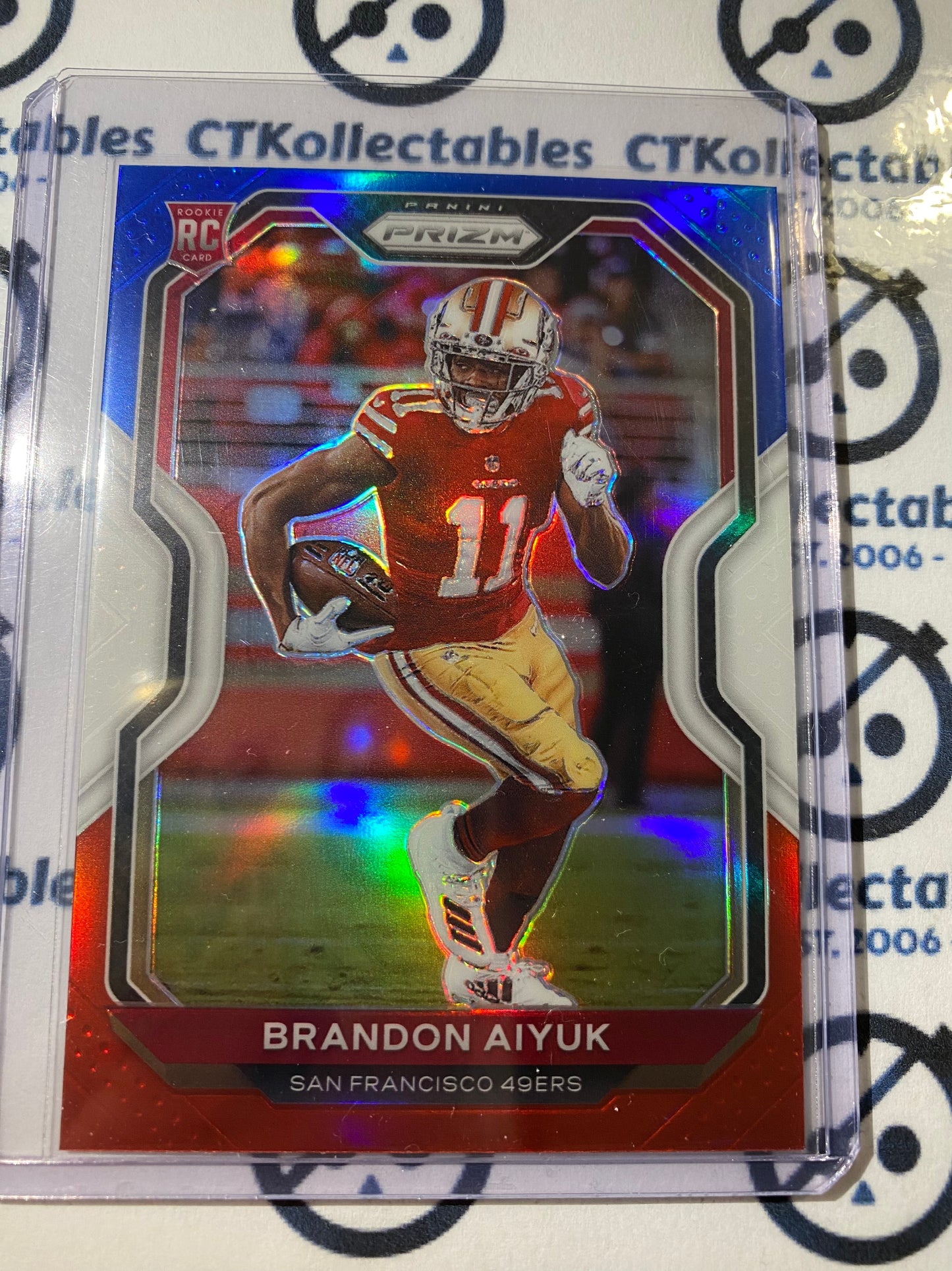 2020 NFL Prizm Brandon Aiyuk Red White & Blue RC Prizm #301 49ers