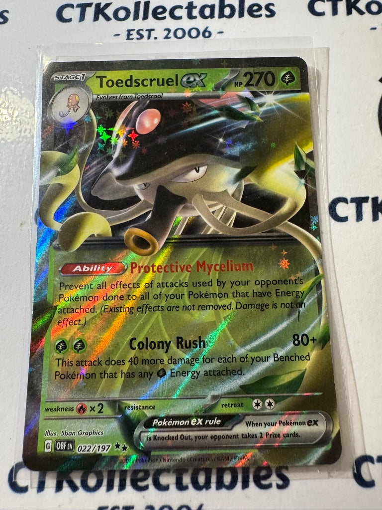 Toedscruel Ex Double Rare #022/197 2023 Obsidian Flames Pokemon Card