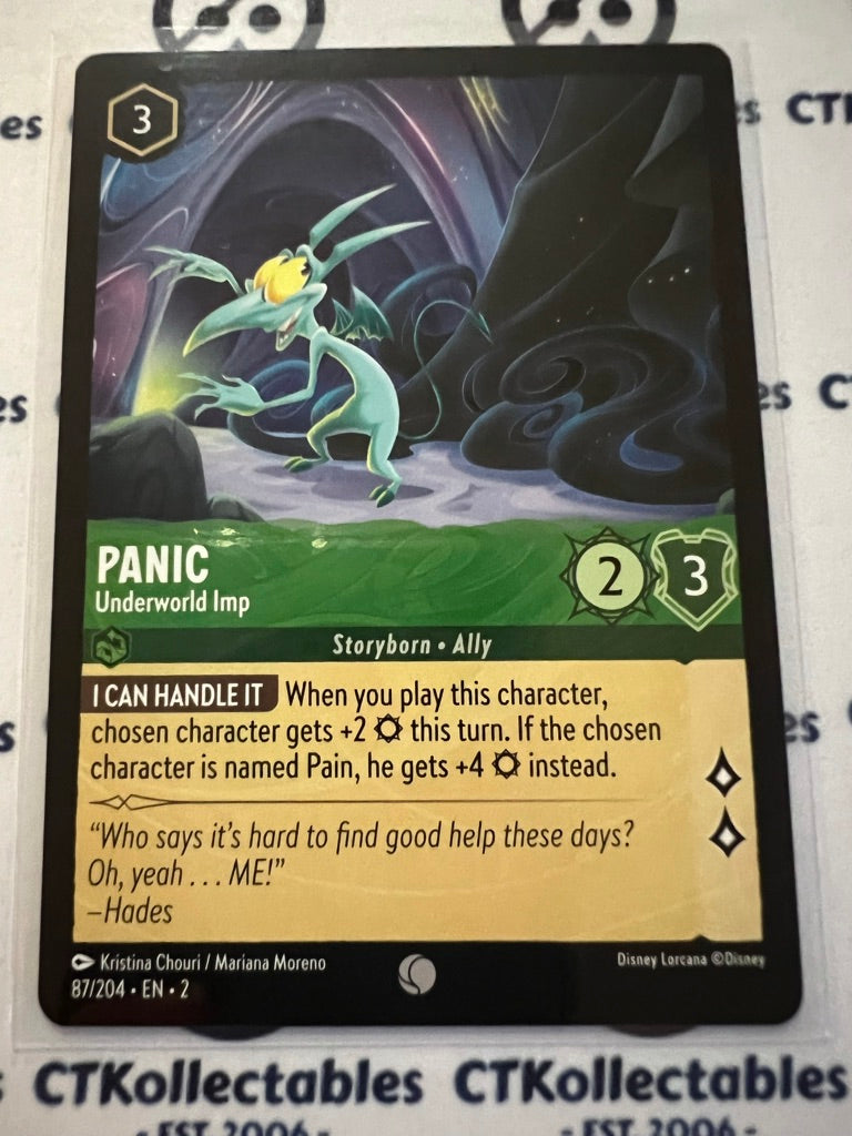 2024 Disney Lorcana Floodborn Non-Foil #87 Panic, Underworld Imp – Common