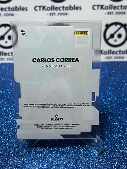 2022 Chronicles MLB Clearly Donruss #45 Carlos Correa Base Minnesota