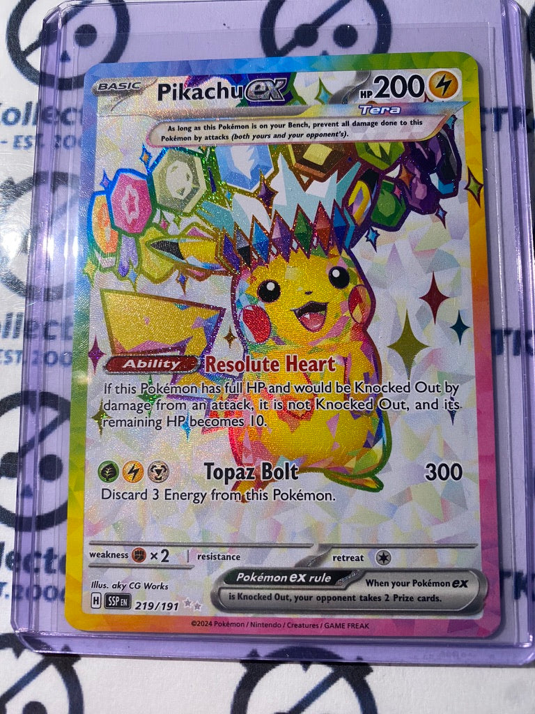 Pikachu EX Full Art Ultra Rare #219/191 Surging Sparks Pokémon TCG 2024