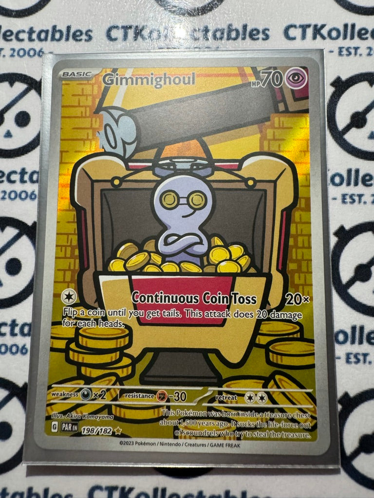 Gimmighoul Illustration Rare #198/182 2023 Paradox Rift Pokémon TCG