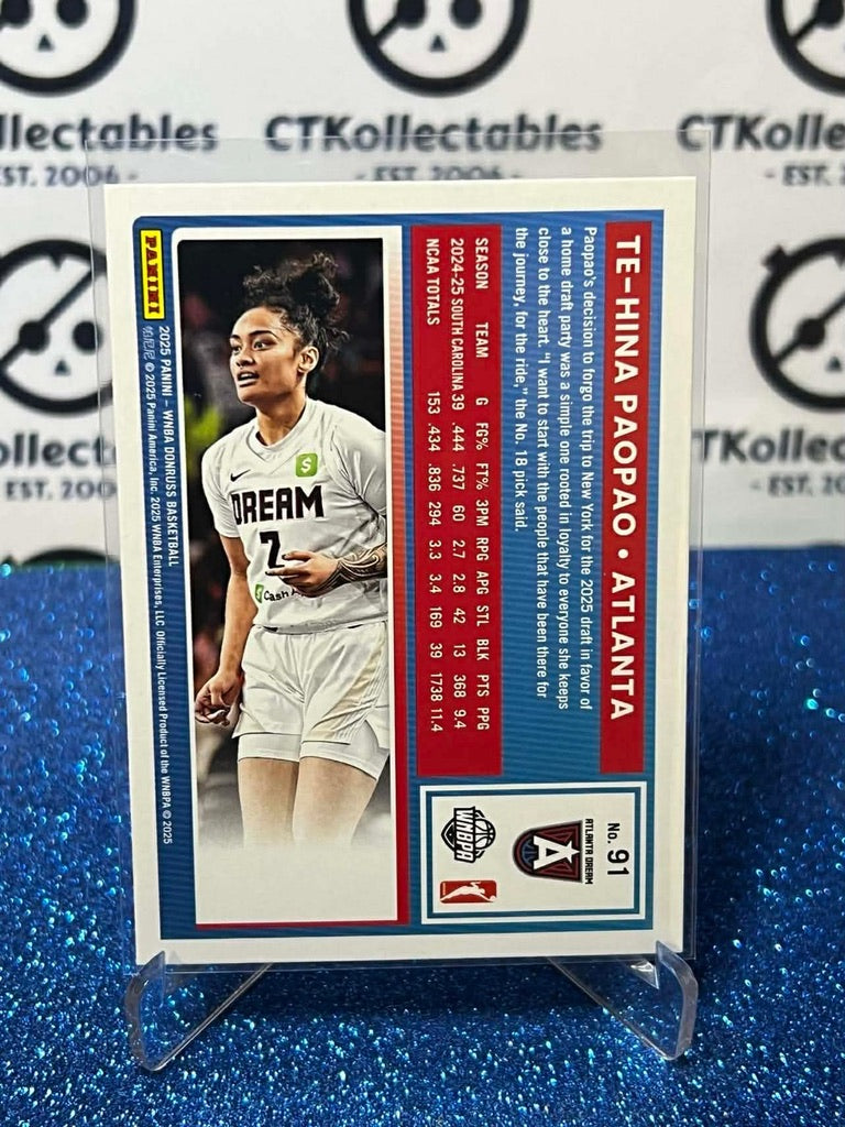 2025 Panini Donruss WNBA Rated Rookie #91 Te-Hina Paopao Atlanta Dream