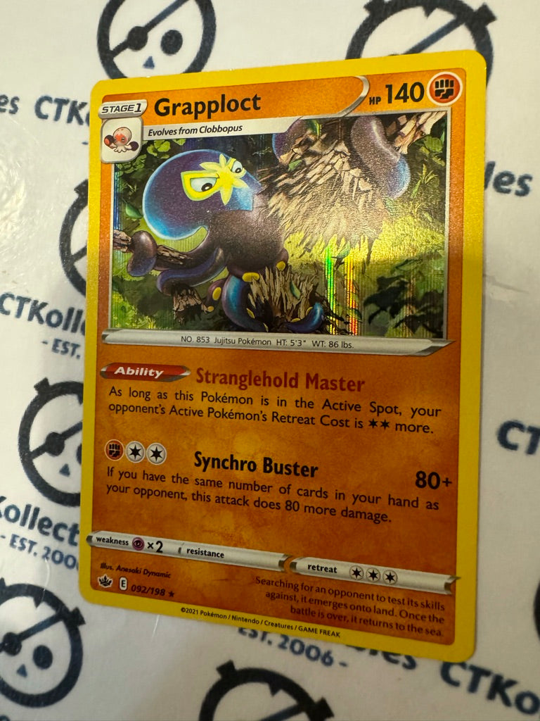 Grapploct Holo Rare #092/198 Pokemon Card Chilling Reign