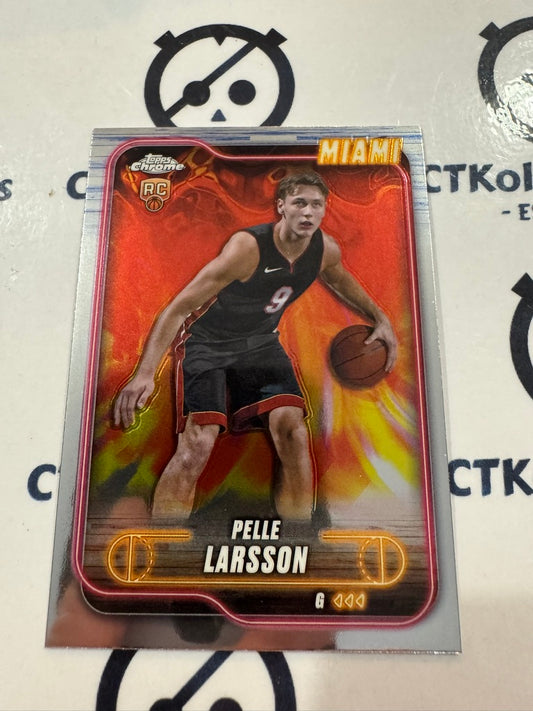 2024/25 Topps NBA Chrome Pelle Larsson Rookie Base #166 Heat