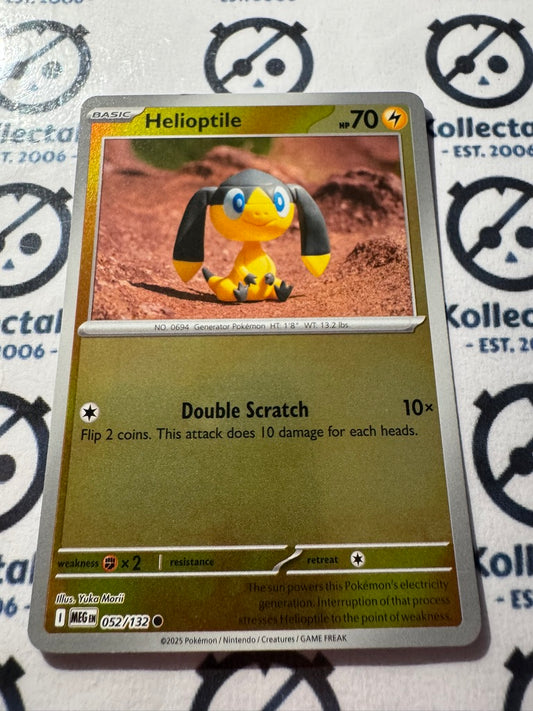 Helioptile Reverse Holo #052/132 Mega Evolution Pokemon
