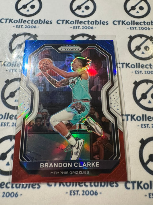 2020-21 NBA Panini Prizm Brandon Clarke Red White Blue Prizm #228 Memphis