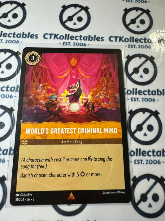 2024 Disney Lorcana Floodborn Non-Foil #31 World’s Greatest Criminal Mind – Rare