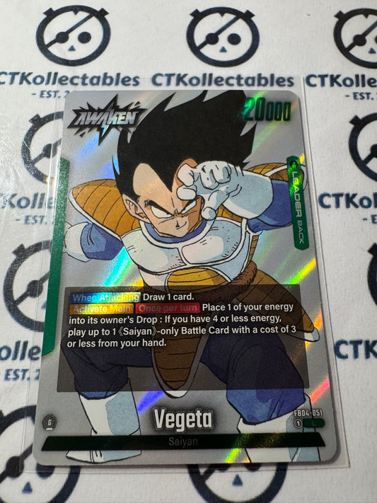 Dragon Ball Fusion World Manga Vegeta Silver Foil L Leader FB04 -051