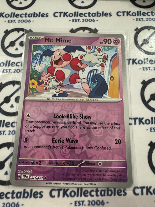 Mr. Mime Reverse Holo Scarlet & Violet Temporal Forces # 063/162 Pokemon