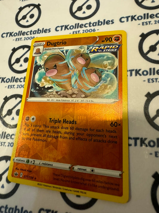 Dugtrio Reverse Holo #077/198 Pokemon Card Chilling Reign