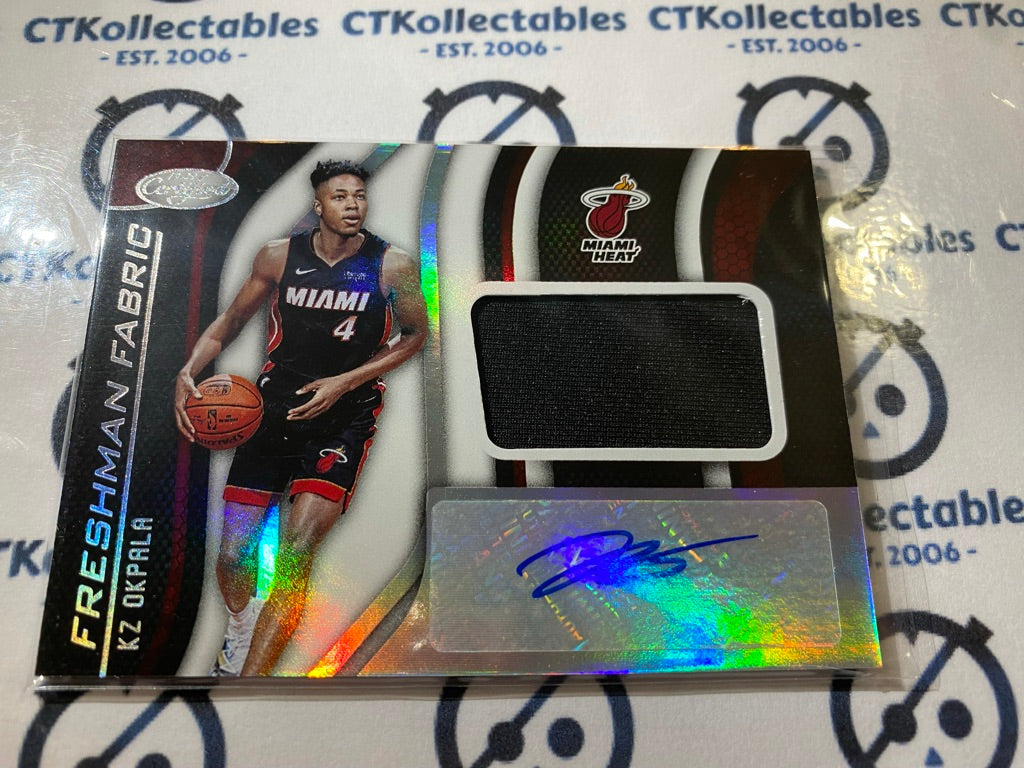 2019-20 Panini NBA Certified KZ Okpala Freshman Fabrics Jersey Auto Heat