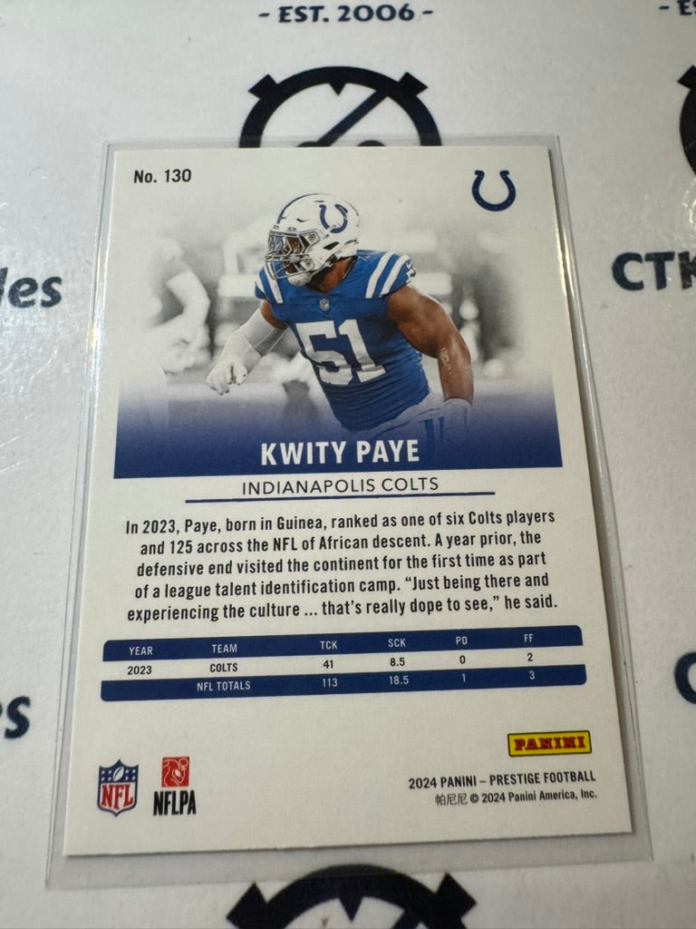 2024 NFL Prestige Dots Xtra Points #130 Kwity Paye Indianapolis Colts