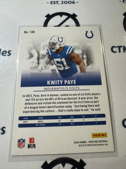 2024 NFL Prestige Dots Xtra Points #130 Kwity Paye Indianapolis Colts