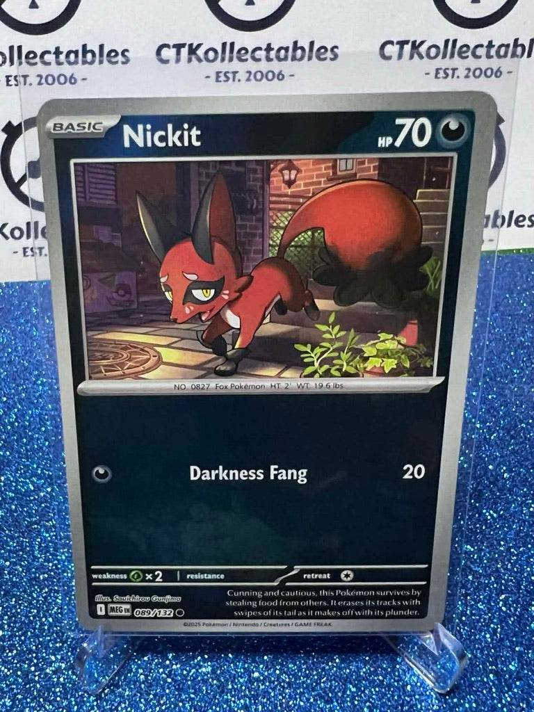 Nickit Reverse Holo #089/132 Mega Evolution Pokemon